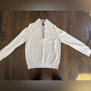 Vineyard Vines Light Gray Quarter Zip Sweater
